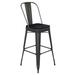 Flash Furniture CH-31320-30GB-BK-PL2B-GG Bar Height Commercial Bar Stool w/Removable Back and Wood Seat - Steel, Black, Indoor-Outdoor