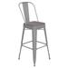 Flash Furniture CH-31320-30GB-SIL-PL2G-GG Bar Height Commercial Bar Stool w/Removable Back and Wood Seat - Steel, Silver