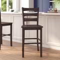 Flash Furniture ES-STBN5-29-GY-GG Commercial Bar Stool w/ Ladder Back & Solid Wood Seat, Walnut