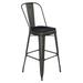 Flash Furniture ET-3534-30-COP-PL1B-GG Counter Height Commercial Bar Stool w/ Curved Back & 30" Wood Seat, Copper, Black