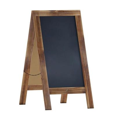 Flash Furniture HGWA-GDIS-CRE8-442315-GG Double-Sided Magnetic Chalkboard Easel - 20" x 40", Pine Wood, Brown
