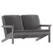 Flash Furniture JJ-C14022-GY-GG Outdoor Adirondack Patio Loveseat - Gray Cushions w/ Gray Resin Frame