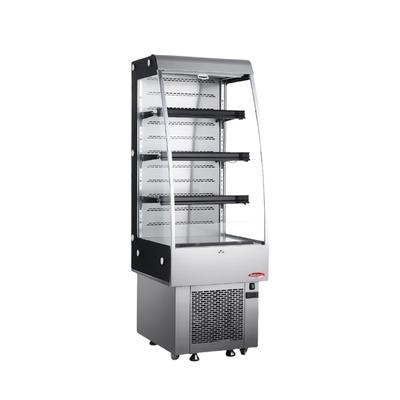 Bakemax BMGG024 24" Vertical Open Air Cooler w/ (4) Levels, 220v, Silver