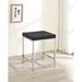 Wade Logan® Carlyann Steel Vanity Stool Faux Leather/Upholstered/Leather in Gray | 19 H x 14.75 W x 14.75 D in | Wayfair