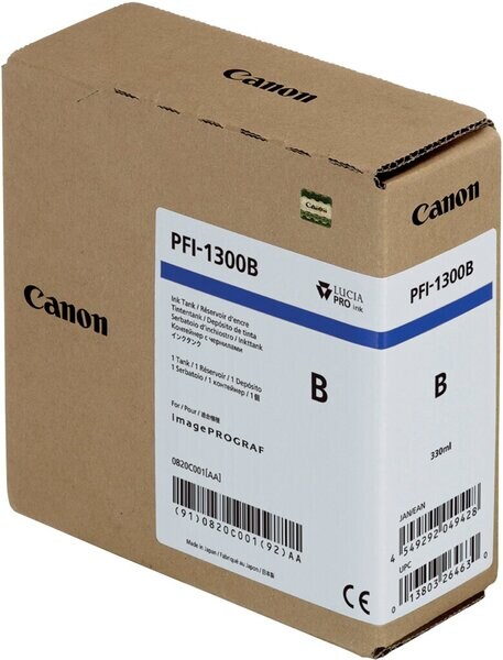 Canon Tinte PFI-1300, blau, für PRO-2000, PRO-2100, PRO-4000S, PRO-4100S, PRO-4000, PRO-4100, PRO-6000S, PRO-6100S, PRO-6000, PRO-6100, Inhalt: 330 ml Image