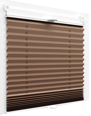 Plissee Faltrollo inkl. Klemmträger mocca 120x150 cm Jalousie Image