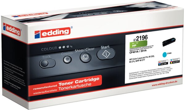 edding Toner 2196, cyan, ersetzt HP 201A (CF401A), Seitenleistung: 1.400 Seiten