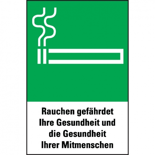 Schild I Hinweisschild Rauchen erlaubt, grün/schwarz, Kunststoff, 200x305mm, 3/VE Image