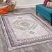 Gray 61.81 x 90.16 x 1.18 in Area Rug - Charlton Home® Ethnic Decorative Rug, Geometric Vintage Bohemian Design Of Floral Ornaments In Dusty Tones | Wayfair