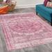 Pink 61.81 x 90.16 x 1.18 in Area Rug - Mchail Bungalow Rose Vintage Decorative Rug, Nostalgic Weathered Style Print Of Medallion Ornaments & Bohemian Flourishes | Wayfair