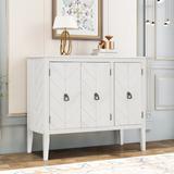 Accent Storage Cabinet Wooden Cabinet with Adjustable Shelf, Antique Gray, Entryway, Living Room, Bedroom