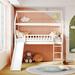 Nestfair Twin Size Solid Wood Loft Bed with Slide