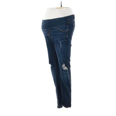 LED Luxe Essentials Denim Jeggings - Super Low Rise: Blue Bottoms - Women's Size 26 Maternity