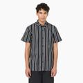 Dickies Men's Skateboarding Cooling Relaxed Fit Shirt - Lincoln Green/black Stripe Size M (WSSK8)