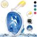 Snorkel Mask Full Face Snorkeling Mask Mountdog Kids Swim Goggles Snorkel Set with Panoramic View and Action Camera Mount Anti-Fog and Anti-Leak Design Dive Mask for Kids Blue