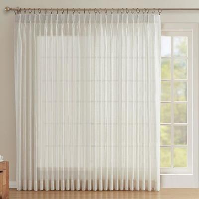 Colyton Semi Sheer Pinch Pleat Patio Panel 96 x 84, 96 x 84, Beige