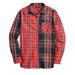 J. Crew Tops | J. Crew Classic Fit Boy Shirt Mixed Stewart Tartan Red Plaid 2 | Color: Black/Red | Size: 2