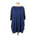 Gap Casual Dress - Shift Crew Neck 3/4 sleeves: Blue Print Dresses - Women's Size Small Petite