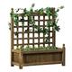 Outsunny Garden Planters with Trellis for Climbing Vines, Wooden Raised Beds for Garden, Free Standing Flower Pot, Indoor Outdoor Display Rack, 64 x 28 x 75 cm, Brown