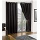 New Edge Blinds Pair Of Thermal Blackout Eyelet Curtains (Black, 66" x 54" (168cm x 137cm))