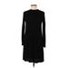 Old Navy Casual Dress High Neck Long sleeves: Black Solid Dresses - Women's Size X-Small