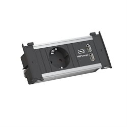 BACHMANN KAPSA X-Small 1x Schutzkontakt 1x USB Charger, Installationsstecker Image