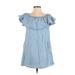 Zara Casual Dress - A-Line: Blue Print Dresses - Women's Size Small