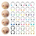 Lot de 5 anneaux de nez et Septum en fer à cheval en acrylique bijoux de Piercing Cartilage Helix