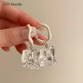 Boucles d'Oreilles Pendantes en Argent Sterling 925 pour Femme Bijoux Irréguliers Clip