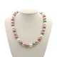 Collier de perles multicolores pour femmes 12mm perles rondes de coquillage sud fermoir