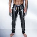 Leggings en Latex pour Homme Club Pole Dance Sissy Wetlook Pantalon Serré en Cuir Sexy Homme