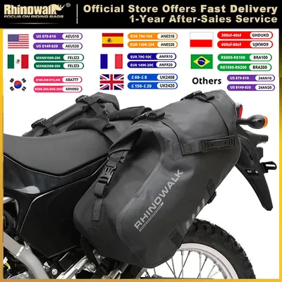 Rhinowalk – sac de moto 100% étanche 18l/28l/48l grande capacité 2 pièces sacoche de selle