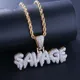 Mn and Scontexated-Collier pendentif lettre Savage pour hommes et femmes Hip Hop Street Rap bijoux