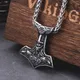 Vikings – collier en acier inoxydable pour hommes style nordique pendentif Vintage Rune bijoux