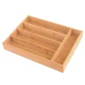 Organisateur de tiroir de cuisine 5 compartiments plateau à couverts ustensiles en bois