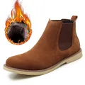 Bottes décontractées en cuir de vachette véritable pour hommes chaussures provoqué d'hiver bottes