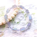 Bracelet en Labrumen Bleu Clair Naturel pour Femme Perles Pi Xiu Collier en Clip Pierre de Lune