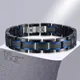 Vnox-Bracelet de luxe pour hommes gros bracelet punk audacieux optique noire JOwith Blue Lines