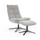 Fauteuil avec repose pieds design en tissu gris ciment