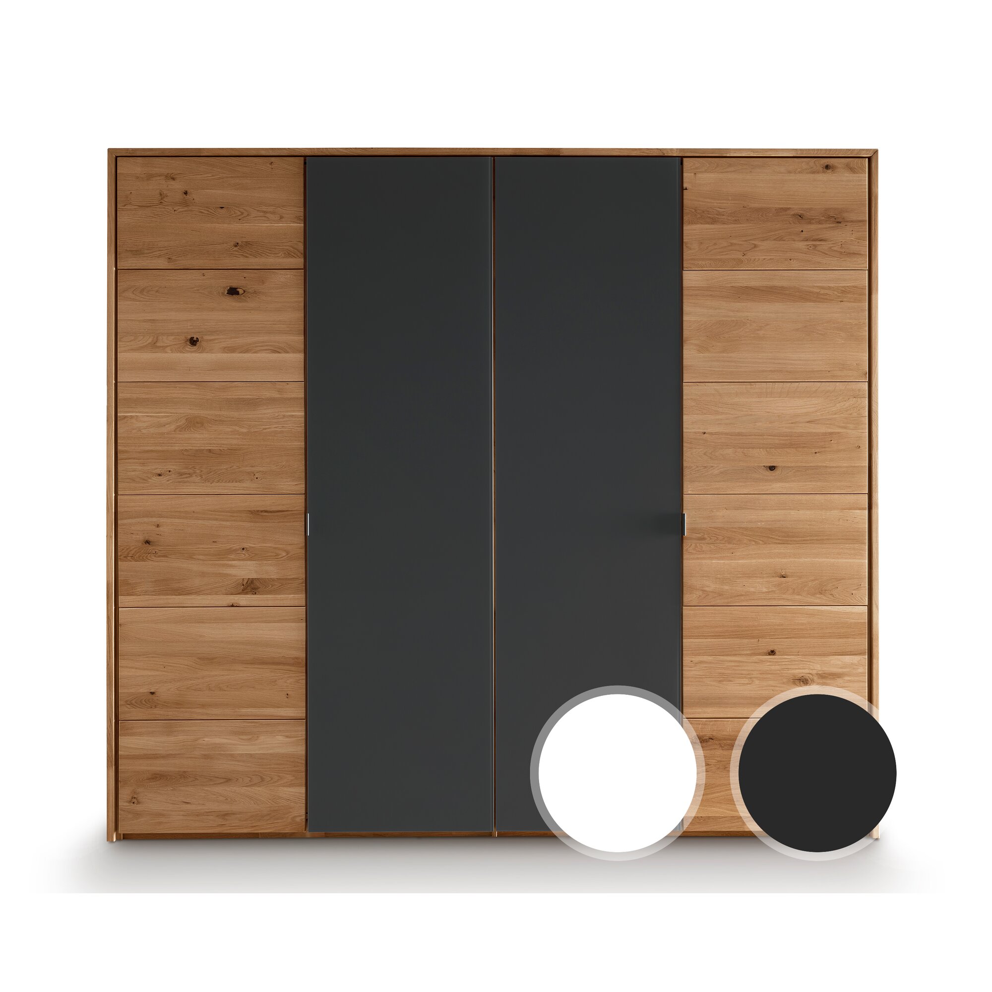 Massivholz »Wild« Drehtürenschrank anthrazit Drehtürenschrank / 5-türig / 304,1 x 60,4 x 218,5 cm / Anthrazit