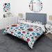 Designart 'Blue Circle Pattern I' Patterned Duvet Cover Set