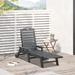 Outsunny Outdoor Chaise Lounge Chair Recliner with Adjustable Back and wheels for Beach Poolside Patio Light Gray