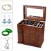 5 Layers Wooden Jewelry Storage Box with Mirror - 10x6x9.45inch