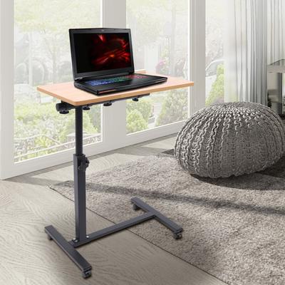 Rolling Laptop Desk Height Adjustable Tilt Stand Portable Caster