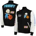 Men's Freeze Max Black/White Rugrats Tommy Basketball Full-Zip Varsity Jacket