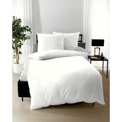Bettwäsche KAEPPEL "Uni", weiß, B/L: 200cm x 200cm, 2 St., Mako-Satin, B/L: 80cm x 80cm & 80cm x 80cm, Mako-Satin, Obermaterial: 100% Baumwolle, Bettwäsche, Unifarben Image