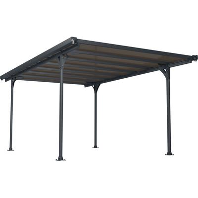 Einzelcarport PALRAM - CANOPIA "Verona" Carports Gr. B/H/T: 297cm x 210cm x 500cm, grau (anthrazit) 6mm starke Polycarbonat-Stegplatten