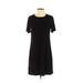 Ann Taylor Casual Dress - Mini Crew Neck Short sleeves: Black Solid Dresses - Women's Size X-Small