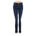 Ann Taylor LOFT Jeans - Mid/Reg Rise Skinny Leg Denim: Blue Bottoms - Women's Size 26 - Dark Wash