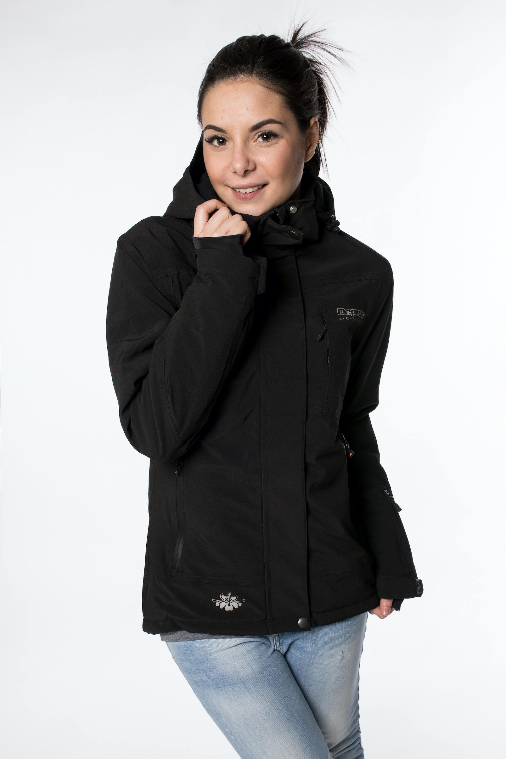 Winterjacke DEPROC ACTIVE "MONTREAL WOMEN", Damen, Gr. 36/38 (M), schwarz, 96% Polyester; 4% Elastan mit TPU Membrane, Sportlich, Windstopperbündchen mit Daumenlöchern,mit Schneefang,mit verstellbarem Klettverschluss, Jacken, auch in Großen Größen...